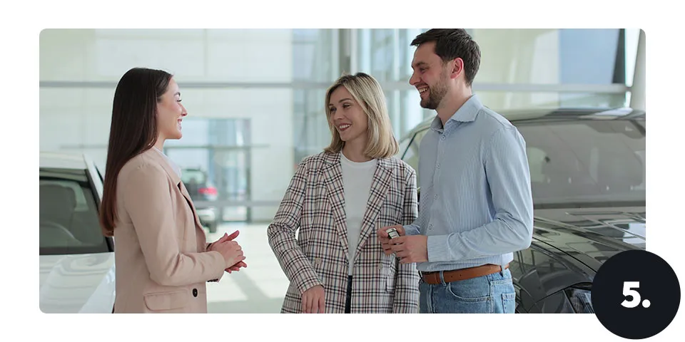 couple talking to a sales person